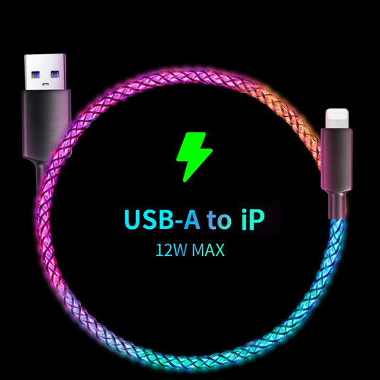 Experience Lightning-Fast Charging with Our RGB Breathing Light 100W Type C USB Cable - Perfect for iPhone, Samsung, Huawei, and Xiaomi Devices!